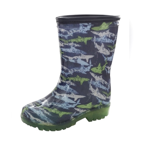 NWT Stride Rite 360 Misty Color: Blue Shark Rain Boots Boys - Picture 1 of 8